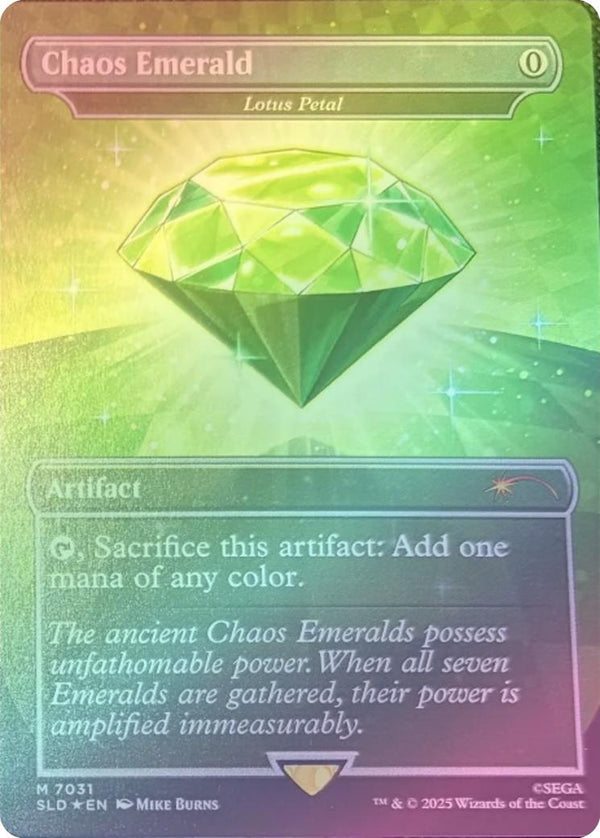 Chaos Emerald // Lotus Petal (7031) - Sonic The Hedgehog Bonus Card - Green - (Foil) (SLD)