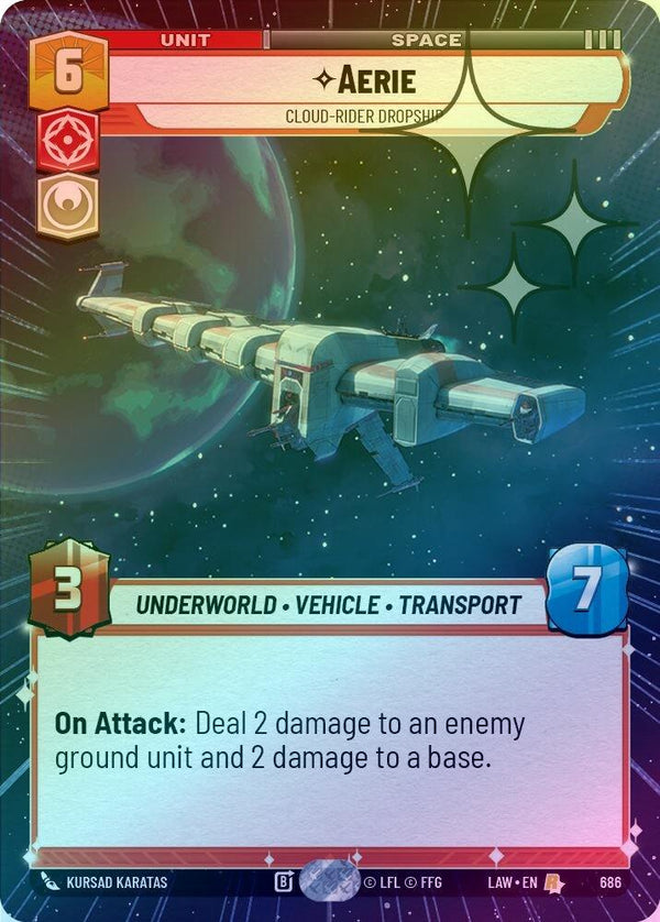 Aerie - Cloud-Rider Dropship (Hyperspace Foil) - 686 - Rare (Foil)