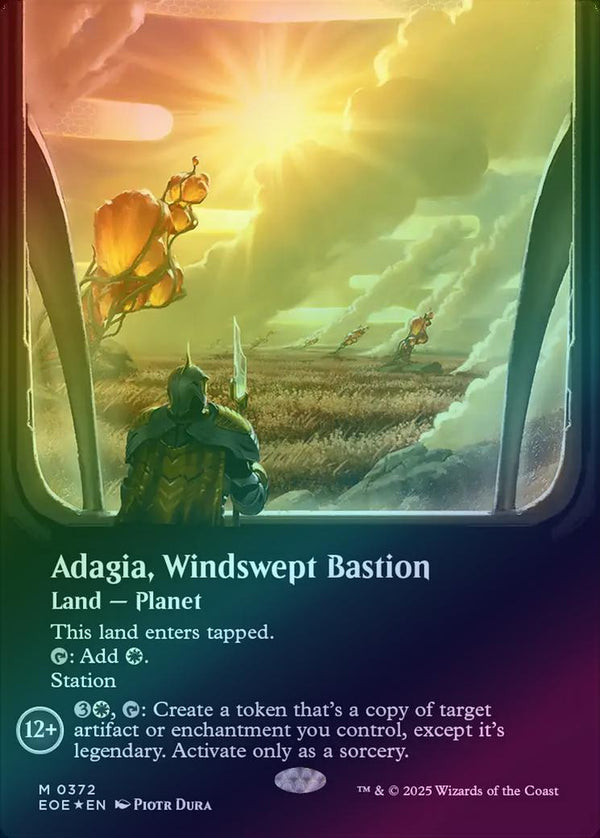 Adagia, Windswept Bastion - Borderless Viewport Land (Galaxy Foil) (EOE)
