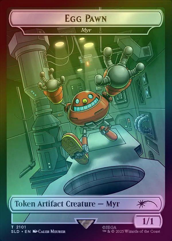 Egg Pawn // Myr Token - Secret Lair x Sonic: Turbo Gear (Rainbow Foil) (SLD)
