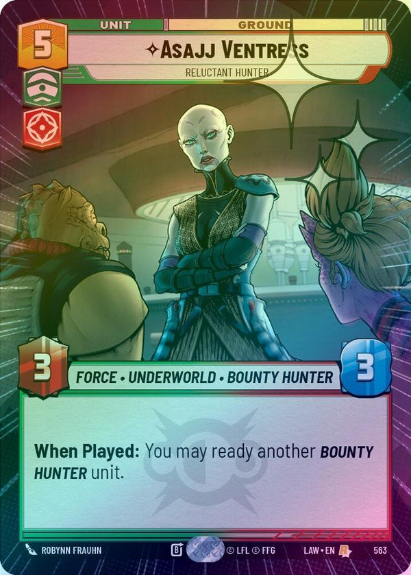 Asajj Ventress - Reluctant Hunter (Hyperspace Foil) - 563 - Rare (Foil)