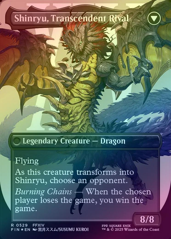 Zenos yae Galvus // Shinryu, Transcendent Rival - Borderless (Surge Foil) (FIN)