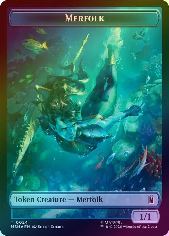 Wall (019) // Merfolk (024) Token (Surge Foil) (TMSC)
