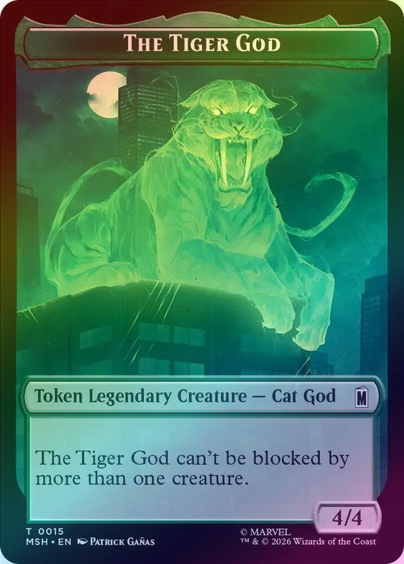 The Tiger God // Sturdy Shield Token (Foil) (TMSH)
