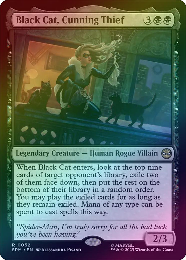 Black Cat, Cunning Thief (Foil) (SPM)