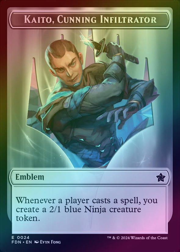 Kaito, Cunning Infiltrator Emblem (24) // Ninja Token (12) (Foil) (TFDN)