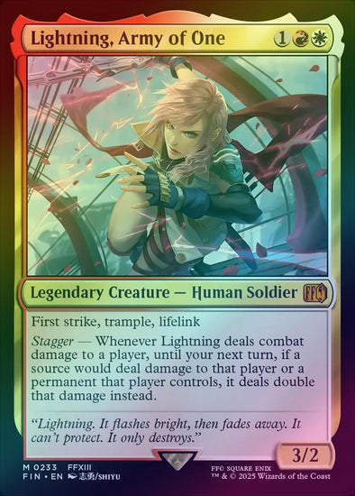 MTG Lightning，Army of One 英語　拡張foil FF13 MTG Lightning，Army of One 英語 拡張foil FF13 MTG Lightning