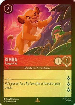 Simba (Scrappy Cub) (Fabled Reprint) - 105/204 - Rare (Foil)
