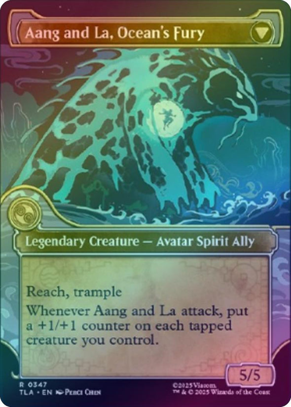 Aang, Swift Savior // Aang and La, Ocean's Fury - Elemental Frame Showcase (Foil) (TLA)