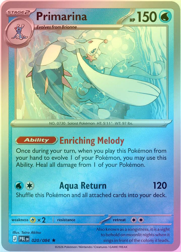 Primarina - 020/084 - Rare - Reverse Holo