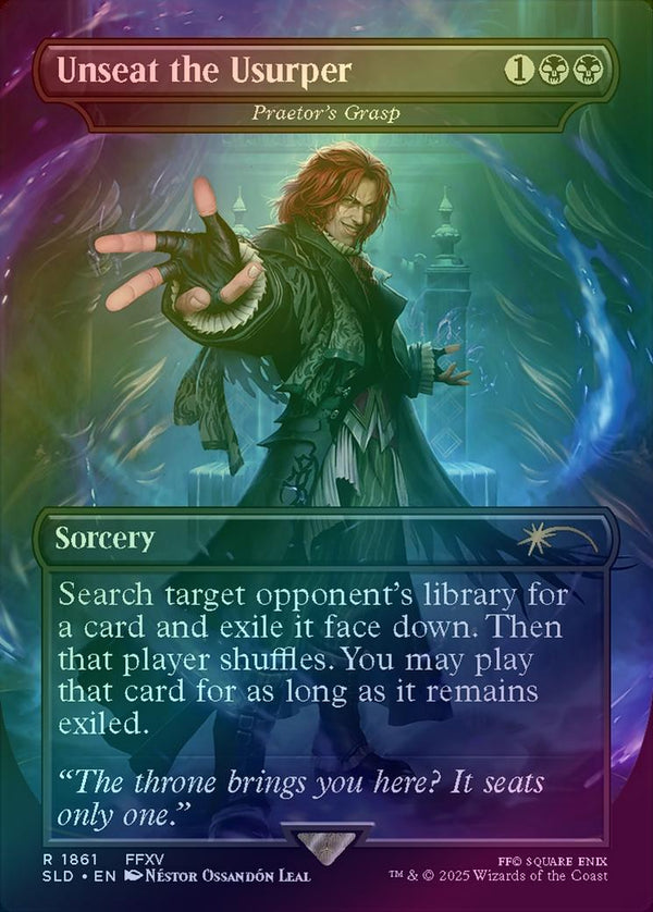 Unseat the Usurper // Praetor's Grasp - Secret Lair x FINAL FANTASY: Game Over (Rainbow Foil) (SLD)