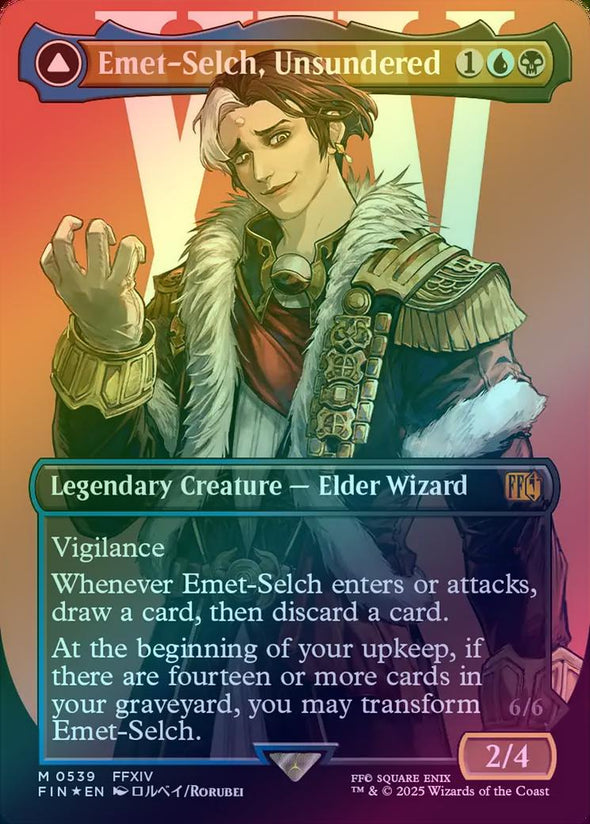 Emet-Selch, Unsundered // Hades, Sorcerer of Eld - Borderless (Surge Foil) (FIN)