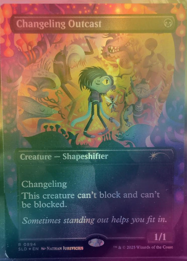 Changeling Outcast - Borderless (Rainbow Foil) (SLD)