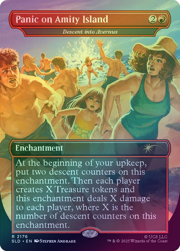 Panic on Amity Island // Descent into Avernus - JAWS: Terror of Amity Island (Rainbow Foil) (SLD)