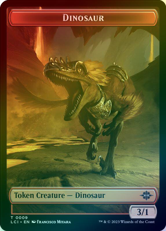 Treasure (002) // Dinosaur (009) Token (Foil) (TREX)