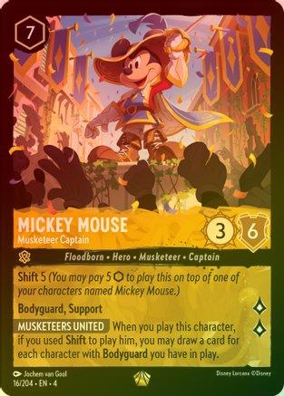 Mickey Mouse (Musketeer Captain) - 16/204 - Legendary (Foil)