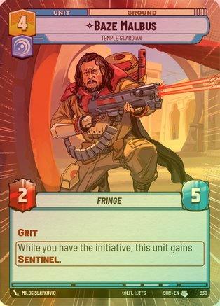 Baze Malbus - Temple Guardian (Hyperspace) - 330 - Uncommon (Foil)