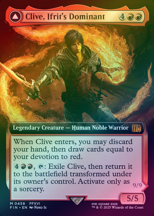 Clive, Ifrit's Dominant // Ifrit, Warden of Inferno - Extended Art (Foil) (FIN)