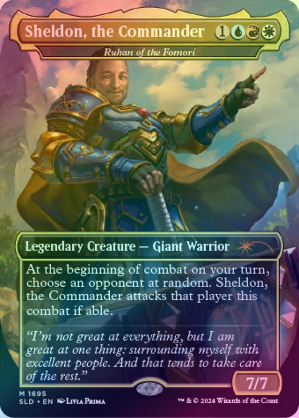 Sheldon, The Commander // Ruhan of the Fomori - Sheldon's Spellbook (Rainbow Foil) (SLD)