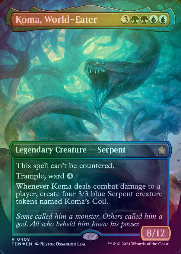 Koma, World-Eater - Borderless (Mana Foil) (FDN)