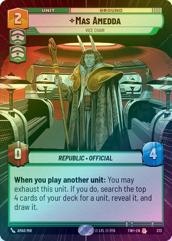 Mas Amedda - Vice Chair (Hyperspace) - 372 - Rare (Foil)
