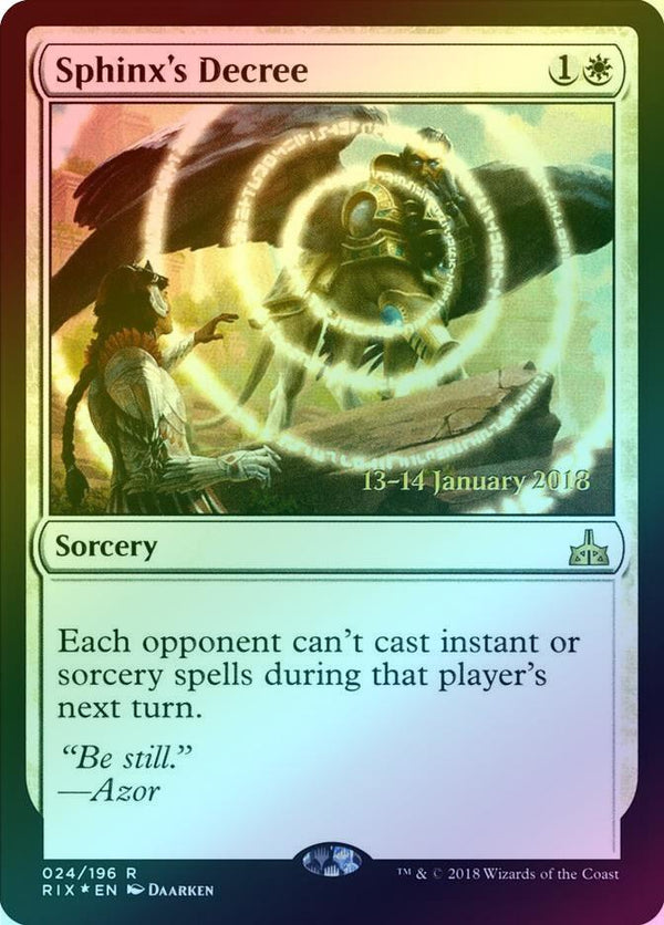 Sphinx's Decree - Prerelease Promo (Foil) (PRIX)