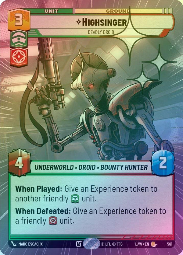 Highsinger - Deadly Droid (Hyperspace Foil) - 561 - Rare (Foil)
