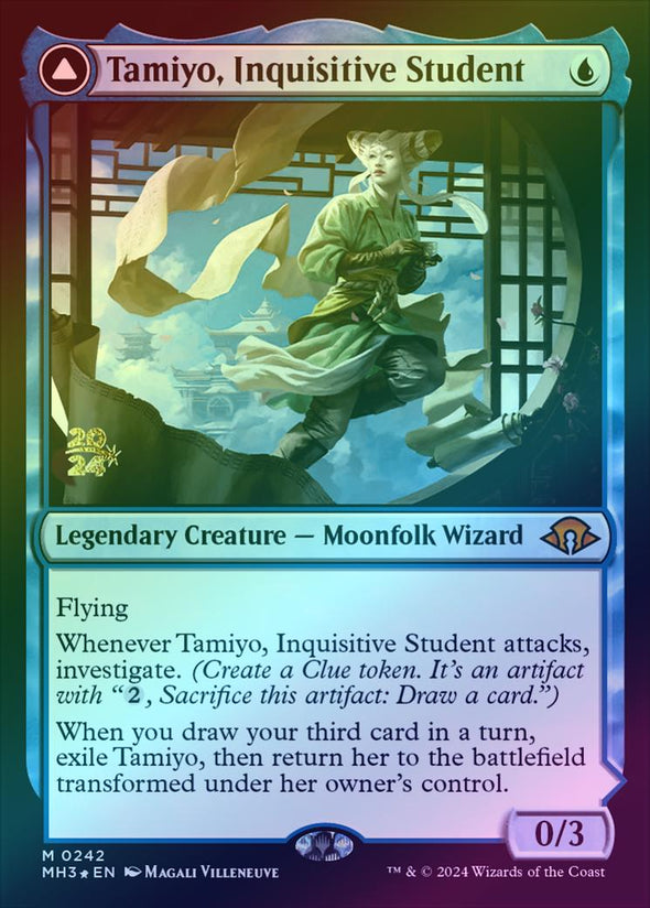 Tamiyo, Inquisitive Student // Tamiyo, Seasoned Scholar - Prerelease Promo (Foil) (PMH3)