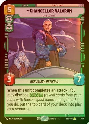 Chancellor Valorum - Civil Servant (Foil) - 617 - Rare (Foil)