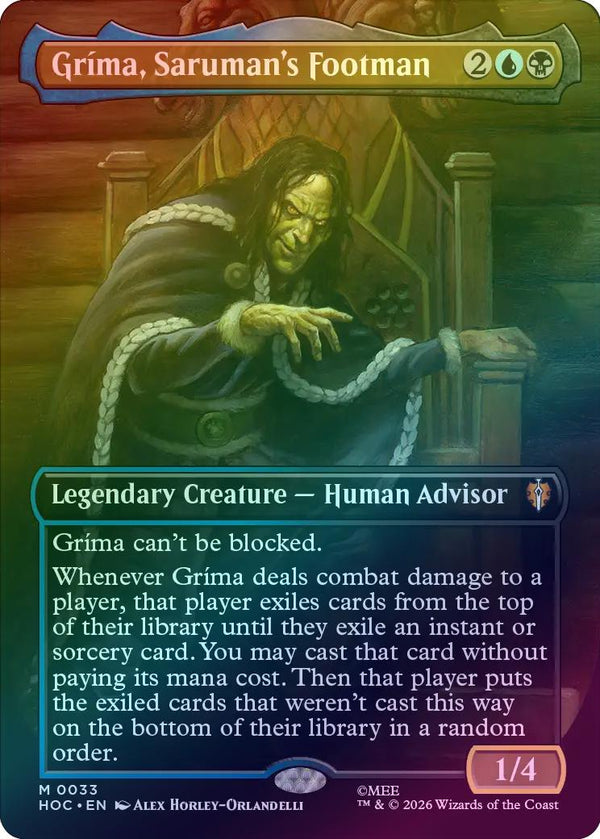 Gríma, Saruman's Footman - Borderless (Foil) (HOC)