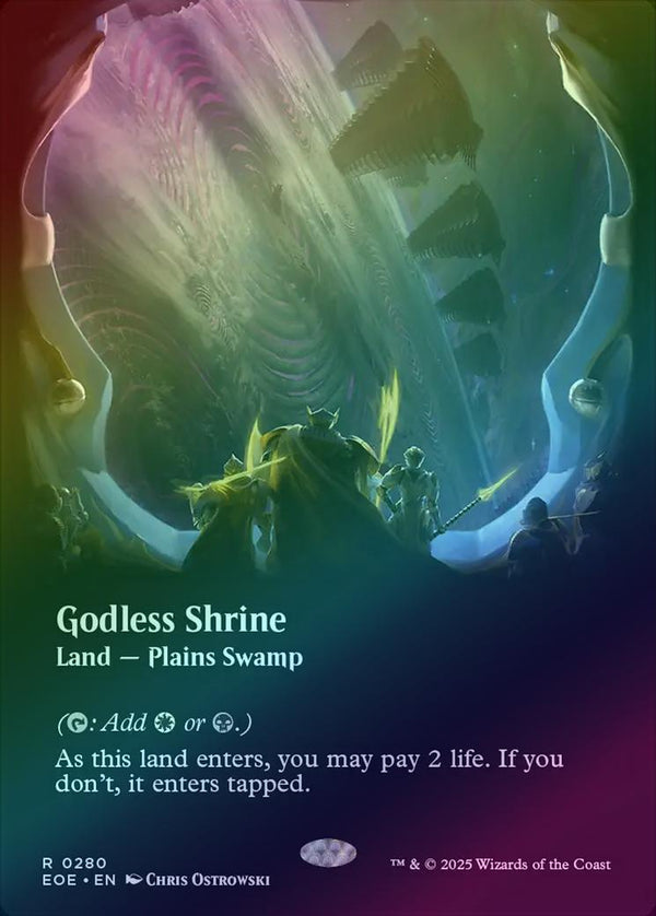 Godless Shrine - Borderless Viewport Land (Foil) (EOE)