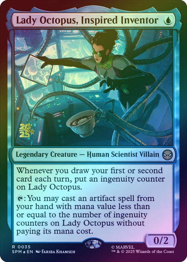 Lady Octopus, Inspired Inventor - Prerelease Promo (Foil) (PSPM)