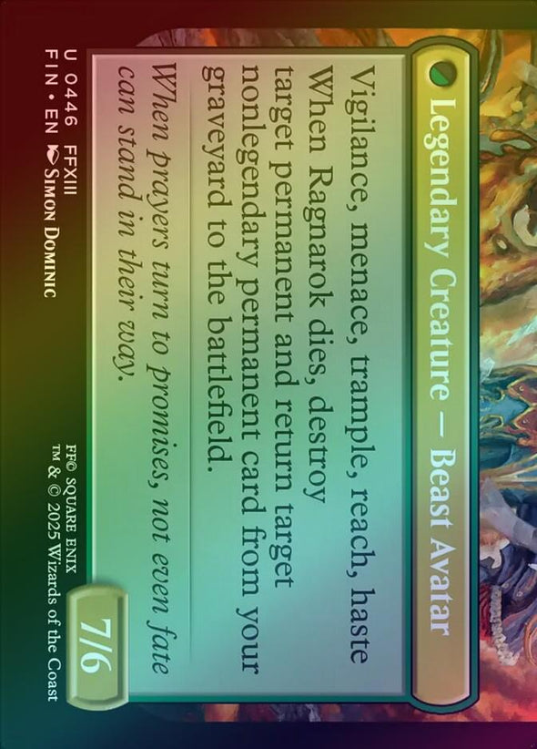 Fang, Fearless l'Cie // Ragnarok, Divine Deliverance - Extended Art (Foil) (FIN)