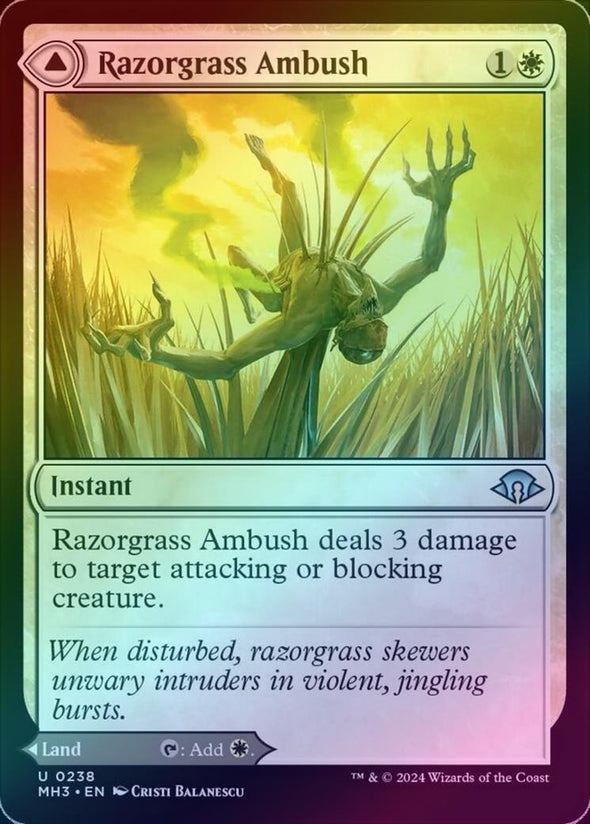 Razorgrass Ambush // Razorgrass Field (Foil) (MH3)