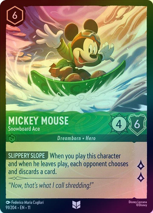 Mickey Mouse (Snowboard Ace) - 91/204 - Uncommon (Foil)