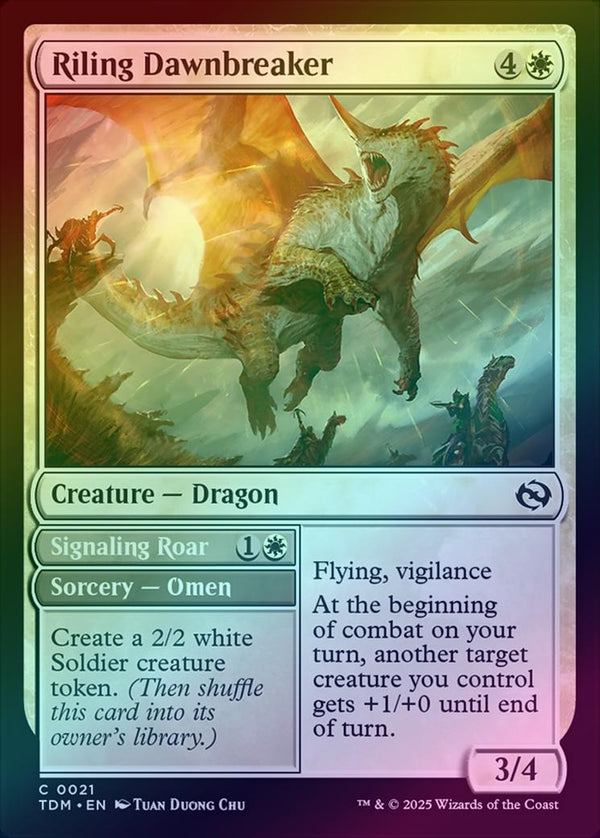Riling Dawnbreaker // Signaling Roar (Foil) (TDM)