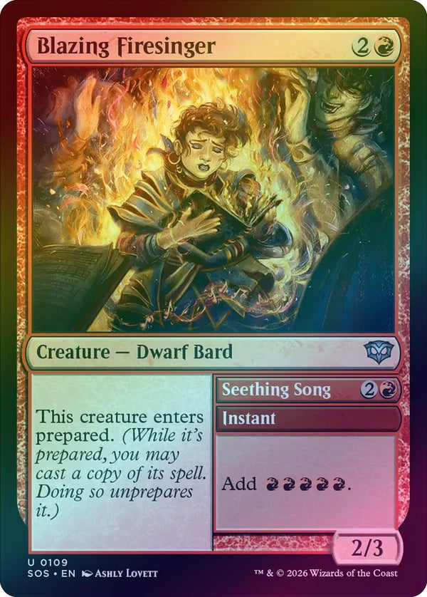 Blazing Firesinger // Seething Song (Foil) (SOS)