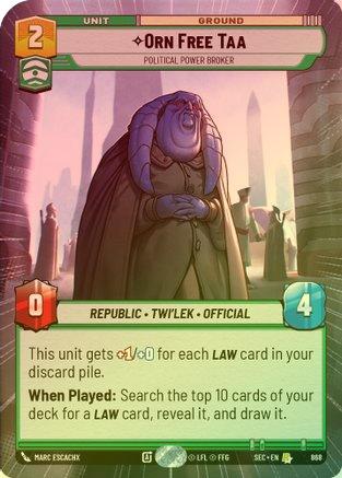 Orn Free Taa - Political Power Broker (Hyperspace Foil) - 868 - Rare (Foil)