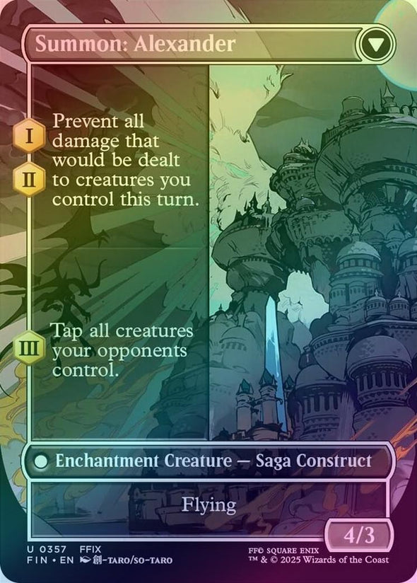 Crystal Fragments // Summon: Alexander - Borderless (Foil) (FIN)