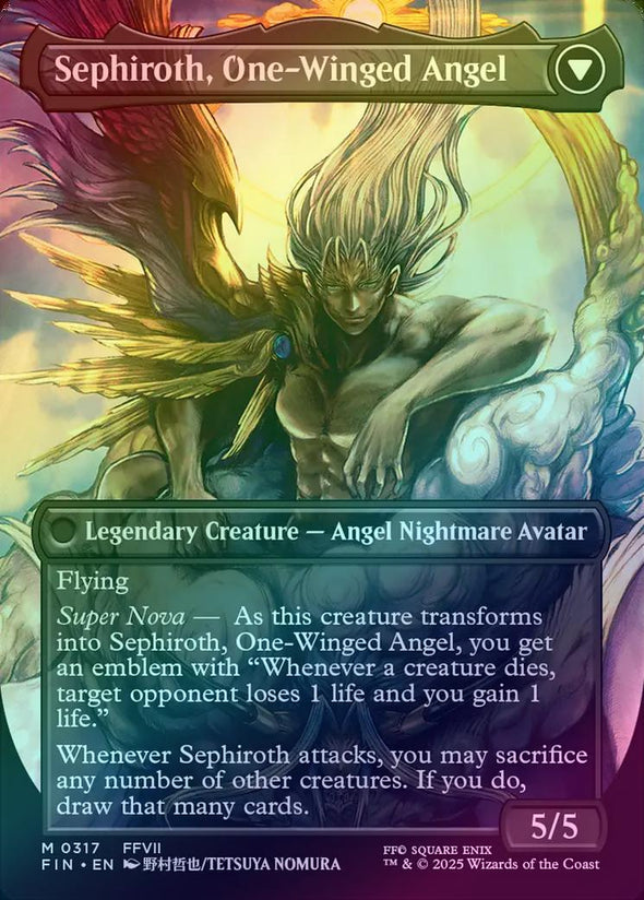 Sephiroth, Fabled SOLDIER // Sephiroth, One-Winged Angel - Borderless Artist Card (Foil) (FIN)