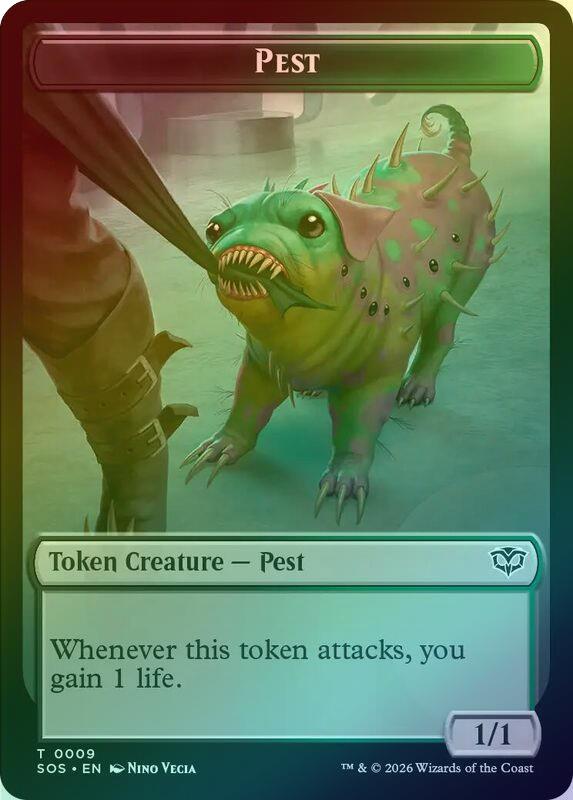 Fractal (005) // Pest (009) Token (Foil) (TSOS)