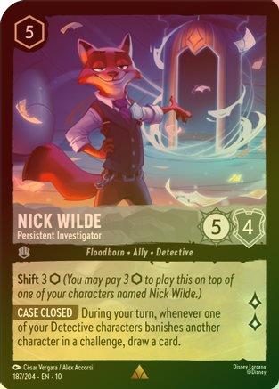 Nick Wilde (Persistent Investigator) - 187/204 - Rare (Foil)