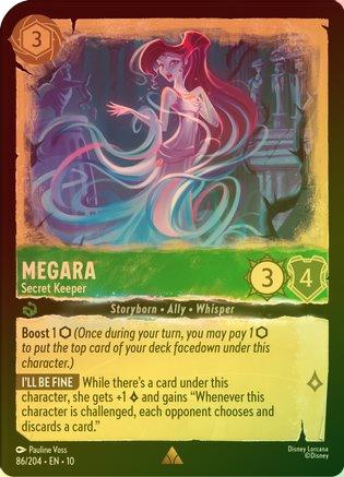 Megara (Secret Keeper) - 86/204 - Rare (Whispers in the Well Starter Deck Rainbow Foil)