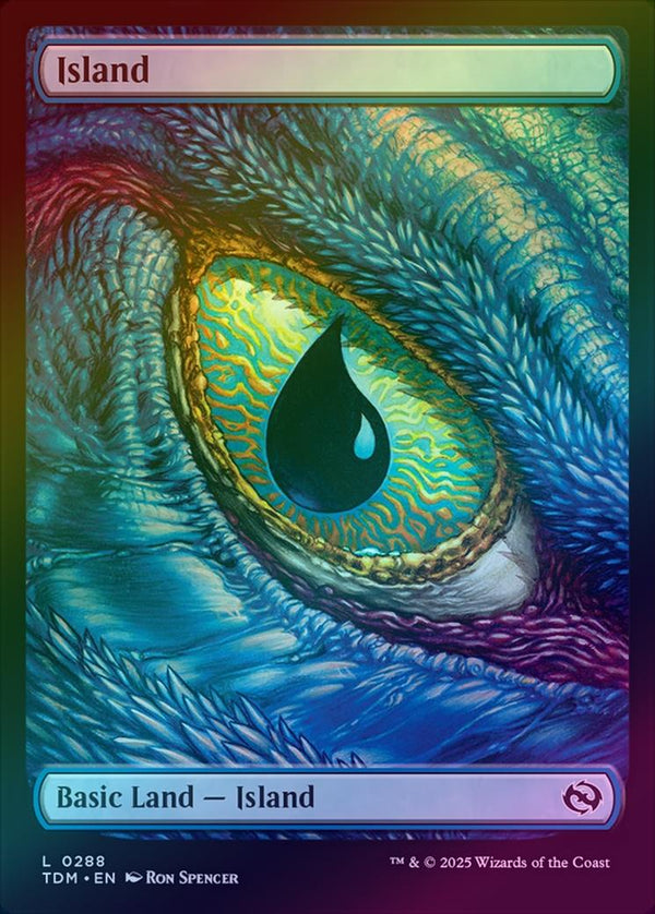 Island - Dragon's Eye Full Art (288) (Foil) (TDM)