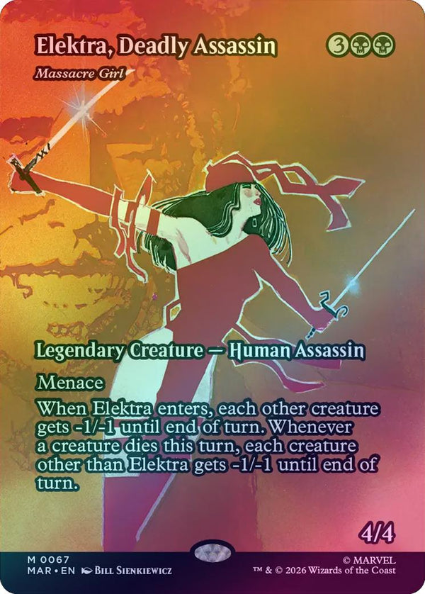 Elektra, Deadly Assassin // Massacre Girl - Source Material Showcase (Foil) (MAR) (Pre-Order)