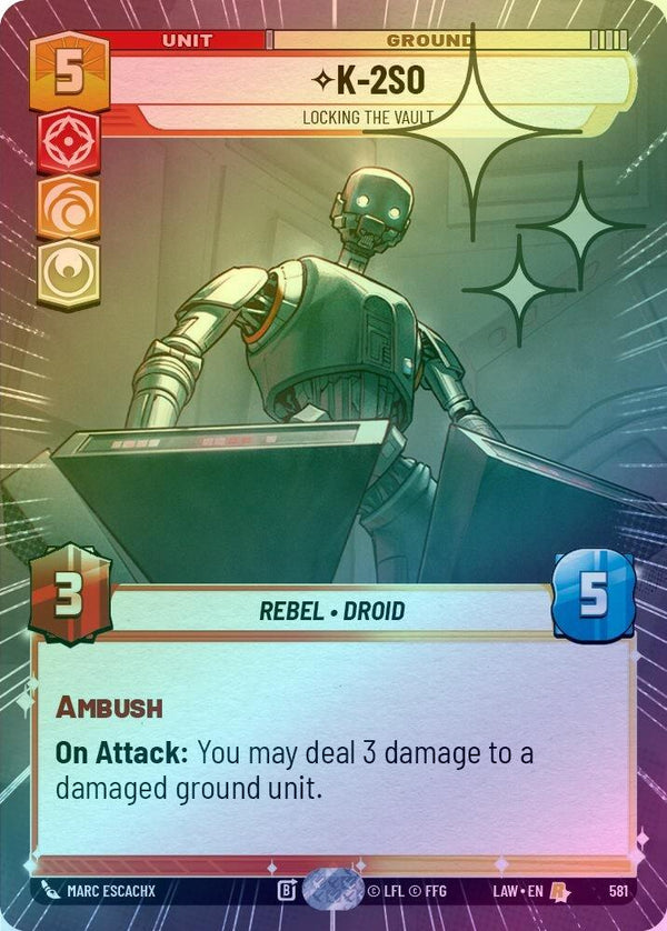 K-2S0 - Locking the Vault (Hyperspace Foil) - 581 - Rare (Foil)