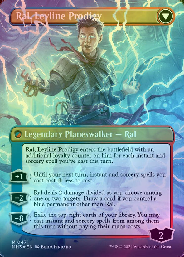 Ral, Monsoon Mage // Ral, Leyline Prodigy - Borderless (Textured Foil) (MH3)