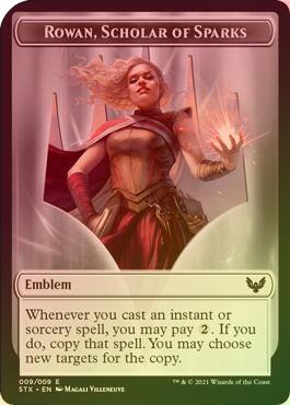 Elemental (002) // Emblem - Rowan, Scholar of Sparks (009) Token (Foil) (TSTX)
