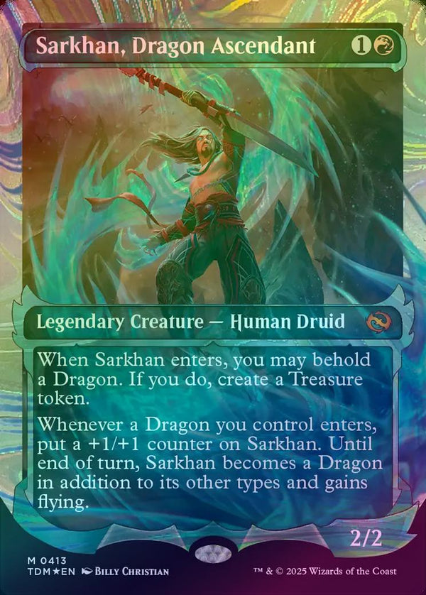 Sarkhan, Dragon Ascendant - Ghostfire Showcase (Halo Foil) (TDM)