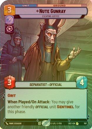 Nute Gunray - Escaping Justice (Hyperspace Foil) - 787 - Rare (Foil)
